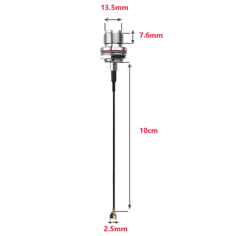 0.1 m IPEX(U.FL) Ver.1 to N-Type Female Antenna Adapter Cable
